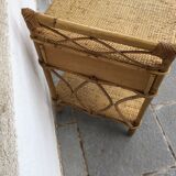 Vintage rattan bedside