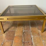 Table basse en verre et laiton