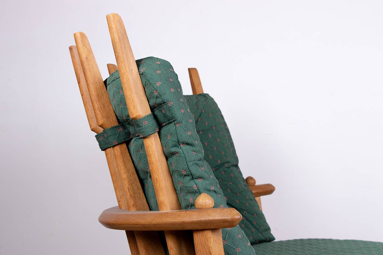 Grand French armchair in solid oak, Guillerme and Chambron Your House