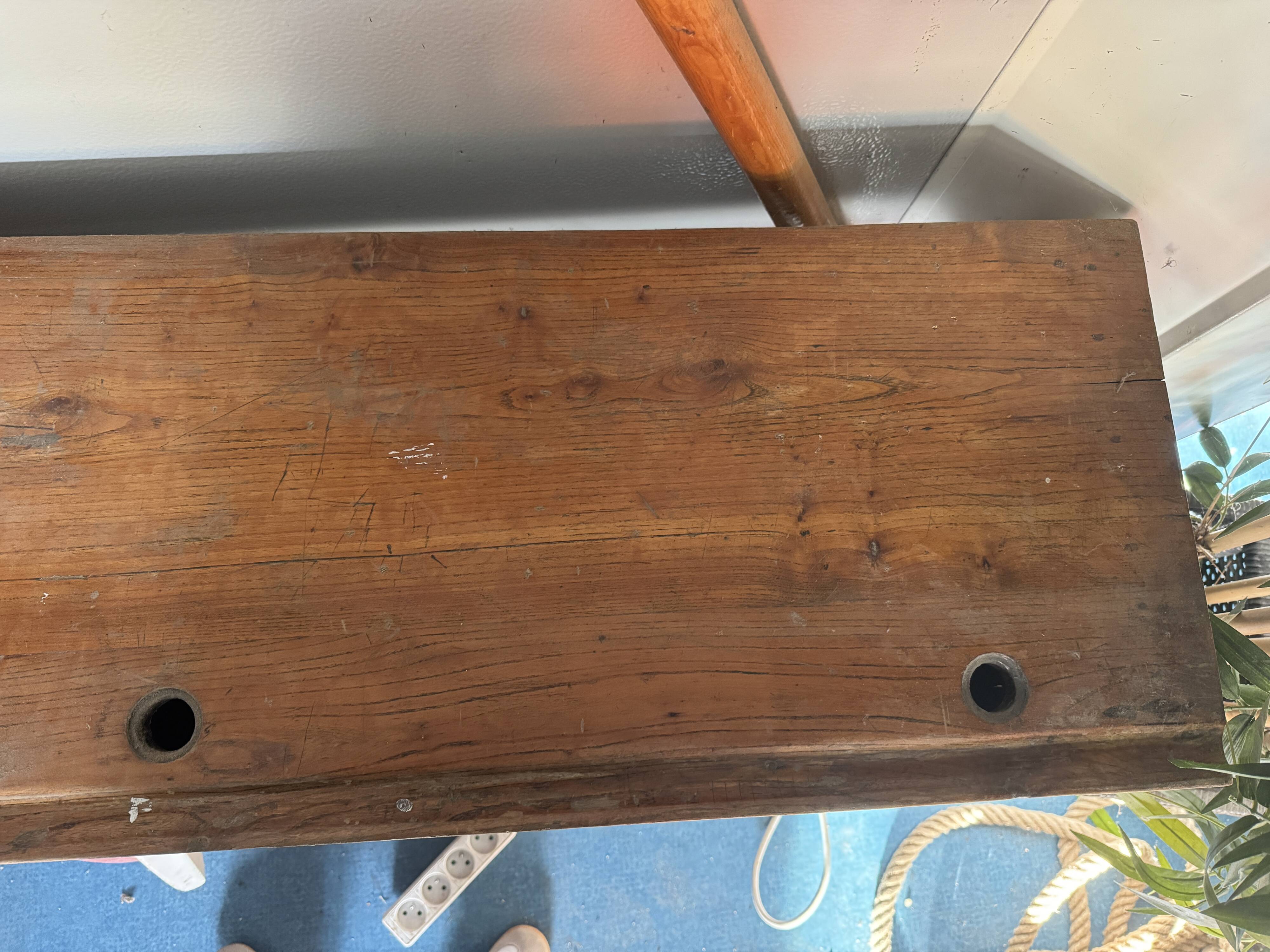 Ancien bureau écolier en bois