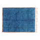 Moroccan blue rug with orange, black, gray, brown square 250cmx150cm