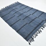 Blue & Black Striped Kilim Rug, 163x237Cm