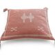 Coussin en lin marocain fait à la main, rose et crème, style mauresque, neuf