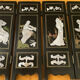 Mini Chinese folding screen Lacquered wood + inlays