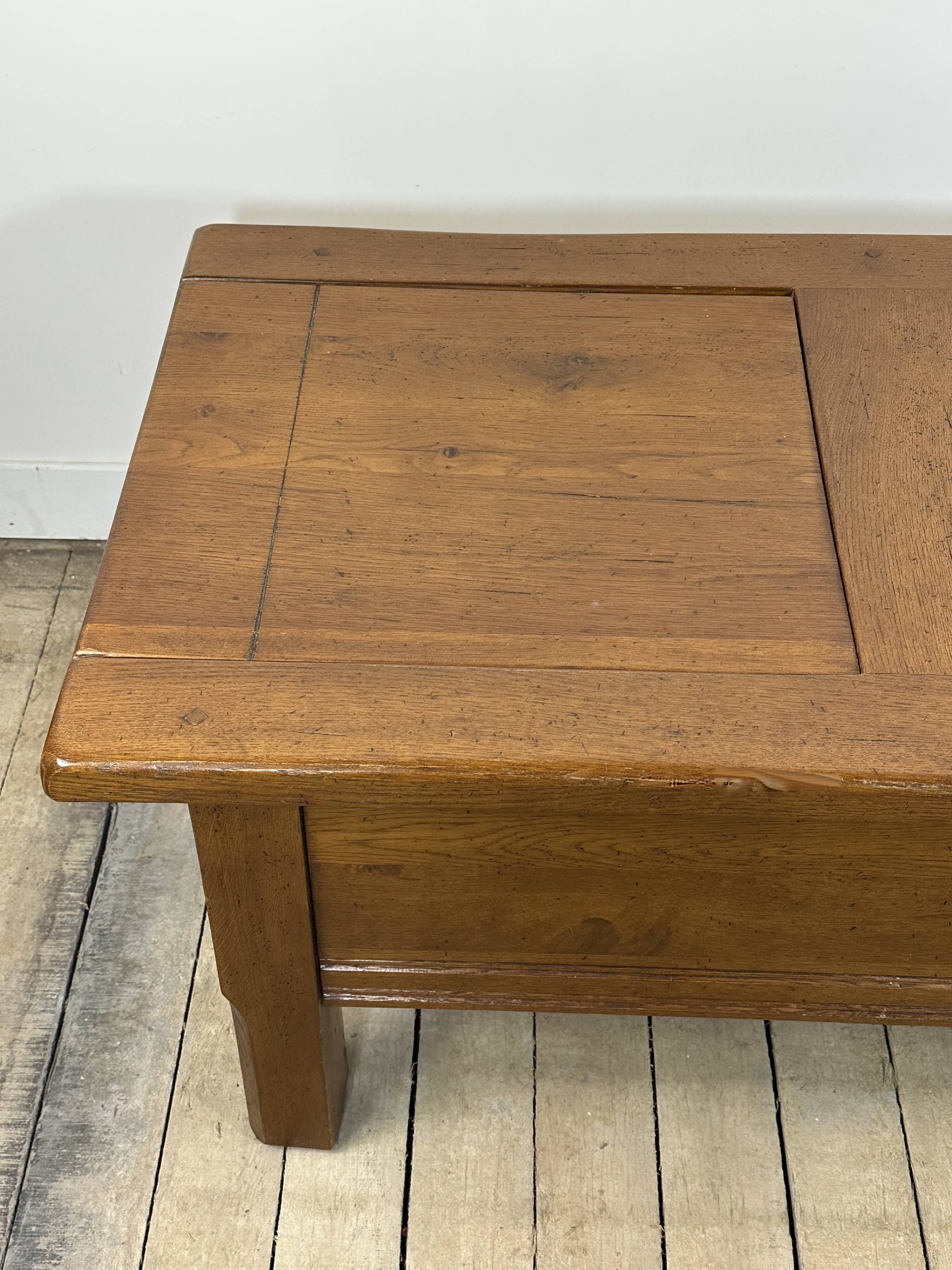 Solid oak coffee table 1980