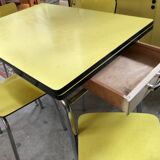 table + 4 chairs formica vintage 1960