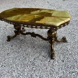 Marble and brass coffee table