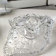 Bonbonnière stylé Boho tchèque en cristal de Bohème