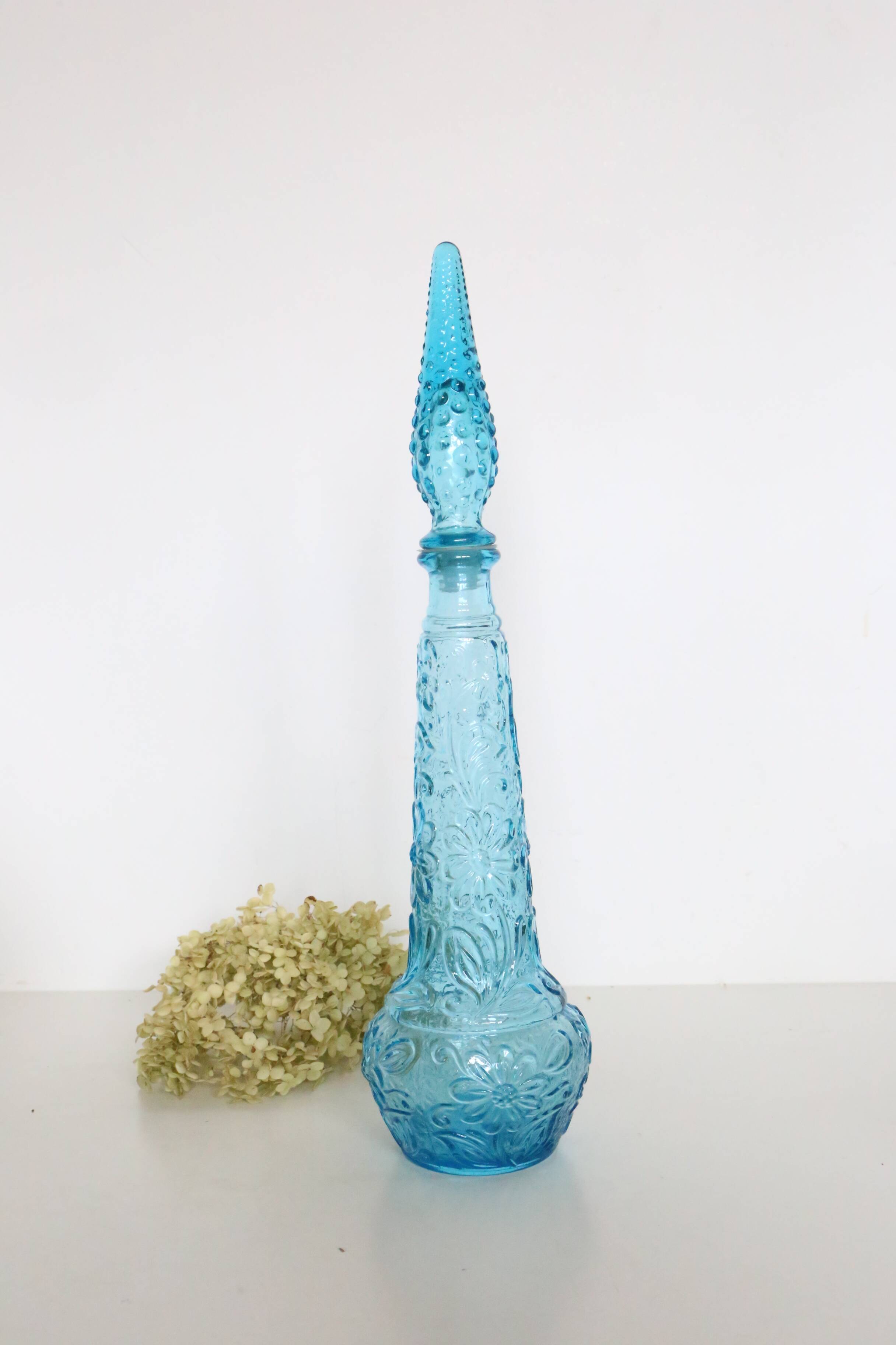 Empoli carafe, made in Italy, blue, vintage 60s