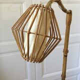 Floor lamp 60s bamboo rattan