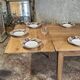 Large authentic farmhouse table made of solid French oak.