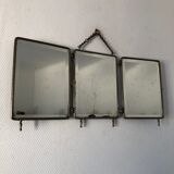 Triptych mirror barber-fir tree 27x58 vintage 1930
