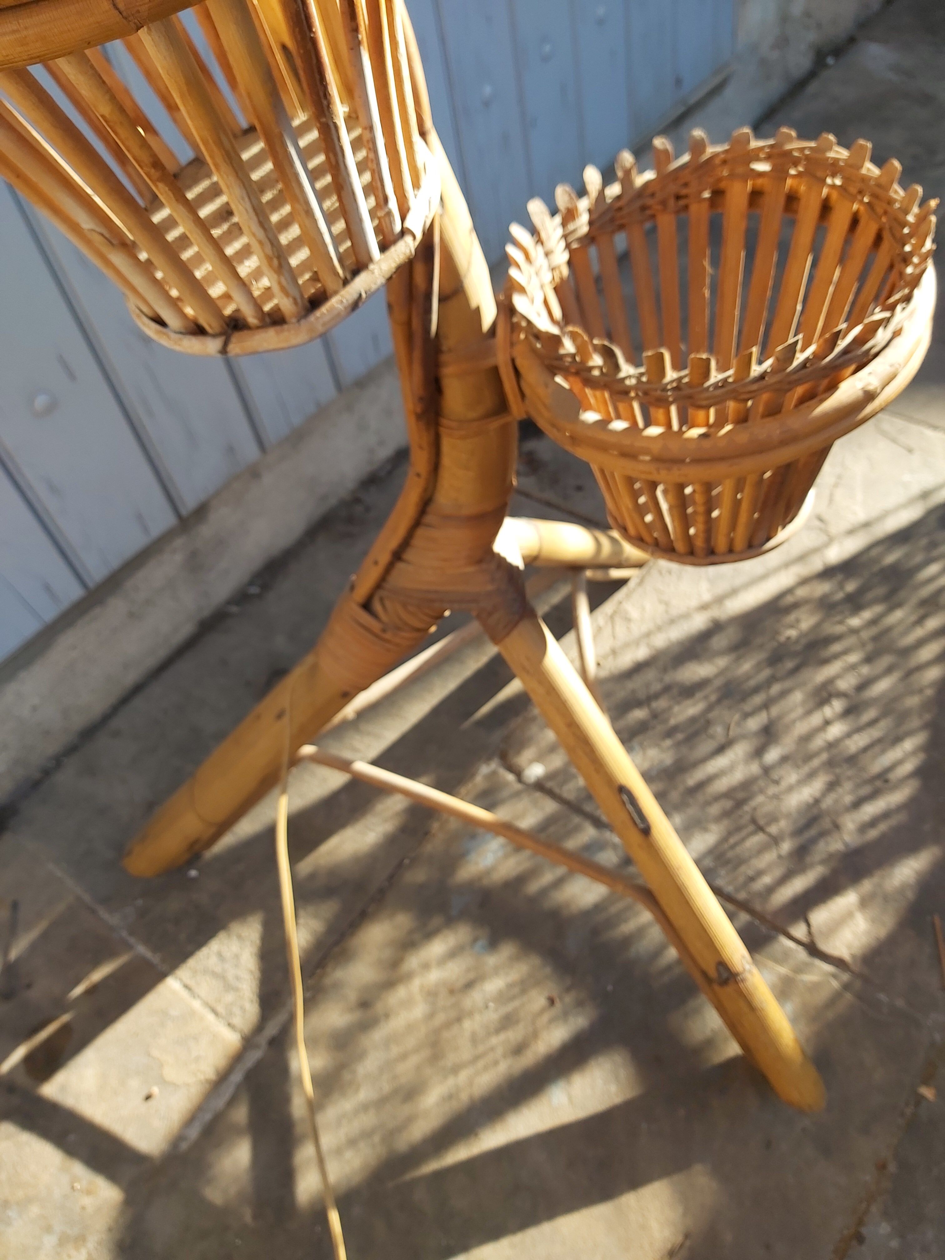 Vintage rattan lamppost