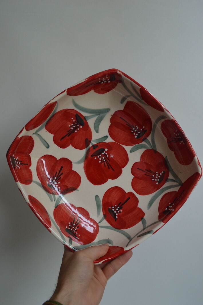 Saladier coquelicots L27cm