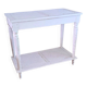 Console table in wood and white rattan