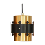 Copper colored aluminum pendant light by Coronell Electro, Denmark 1960