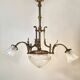Lustre majestueux en laiton & cristal taillé – Fin XIXe
