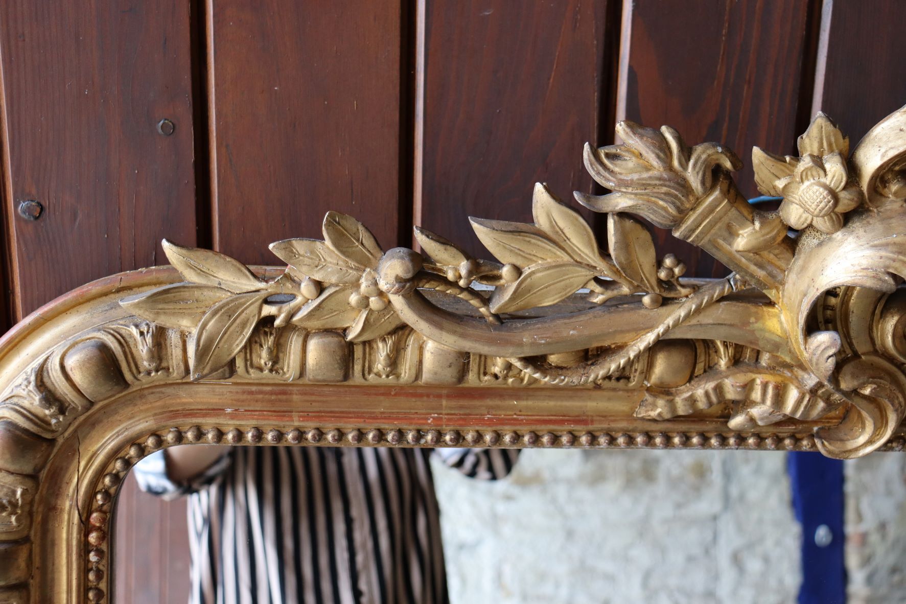 Mirror Louis Philippe gilded, 166 x 100 cm