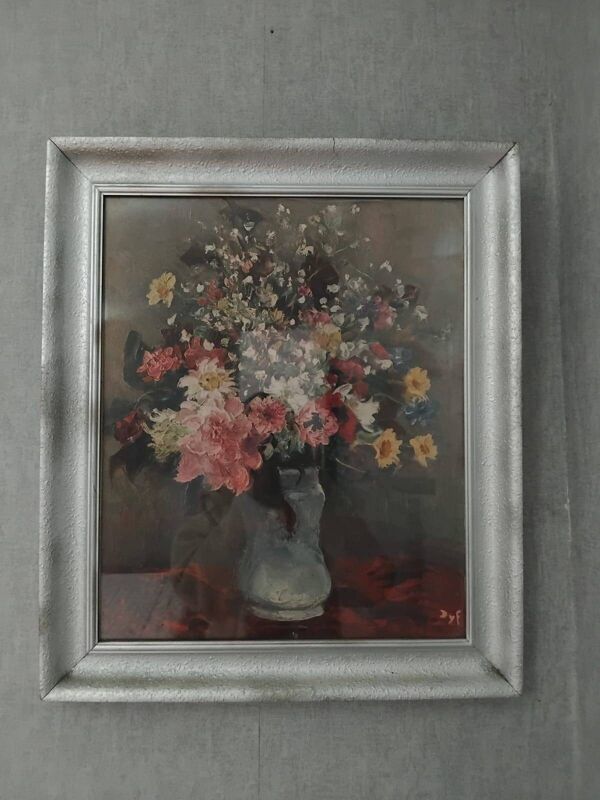 Huile sur toile - nature morte florale