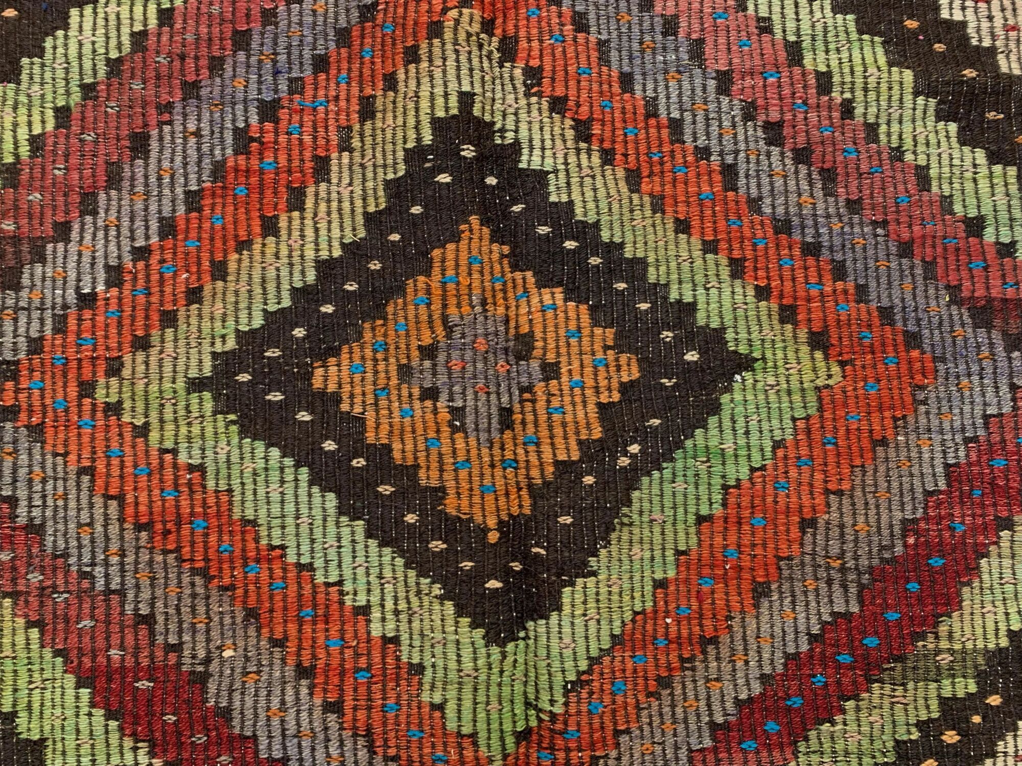 Large Vintage Turkish Kilim Rug 280x215 cm Wool Jajim Kelim