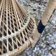 Set of 3 vintage rattan armchairs