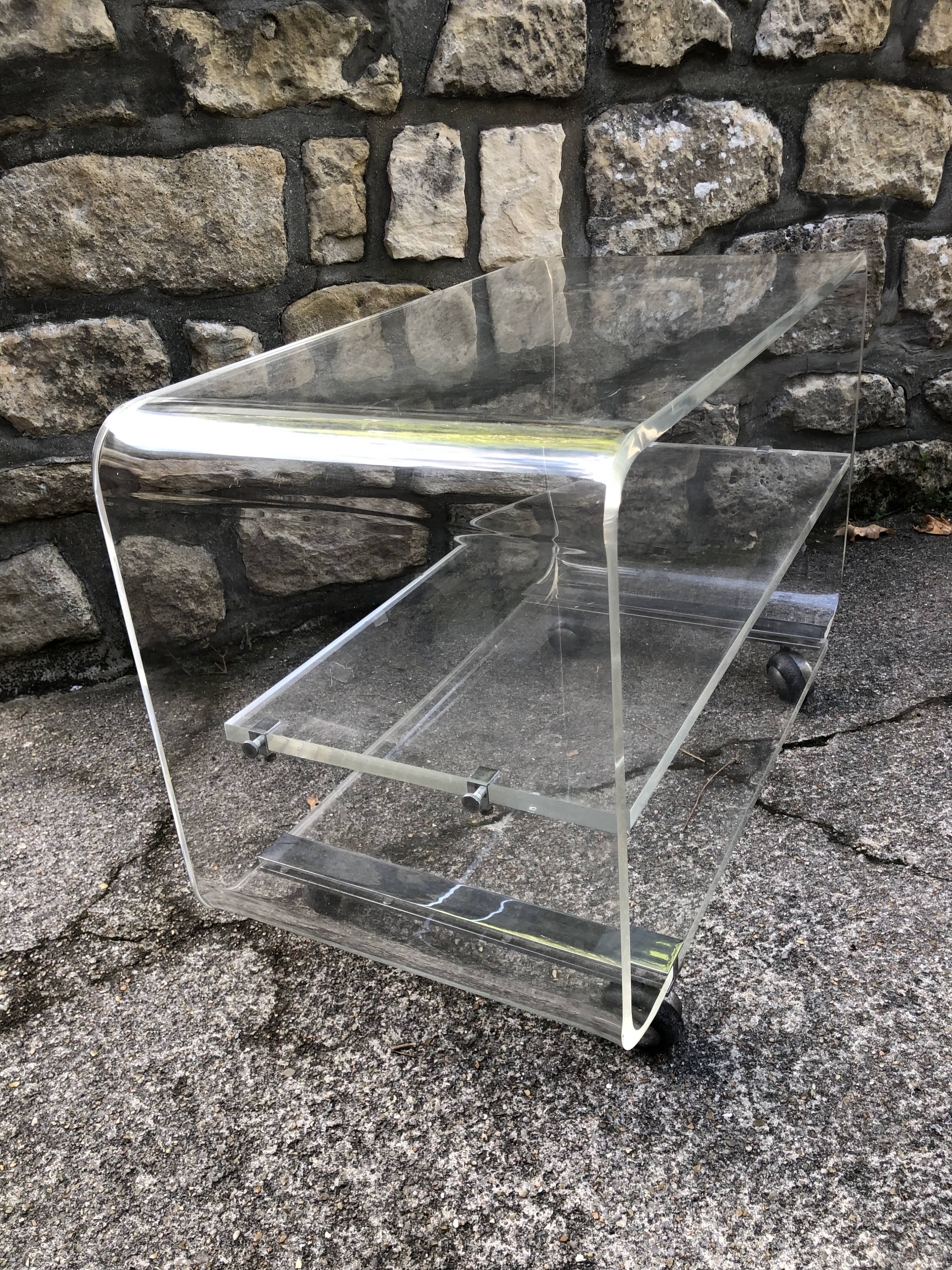 Plexiglass coffee table 1970