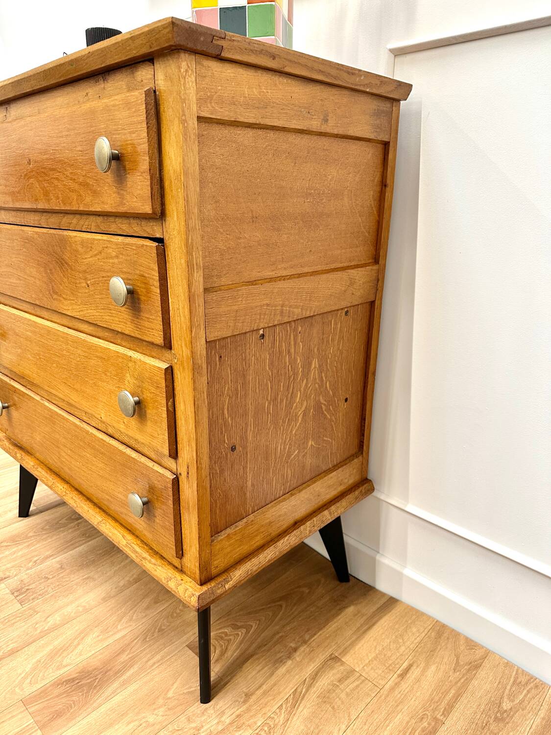 Vintage compass foot chest of drawers