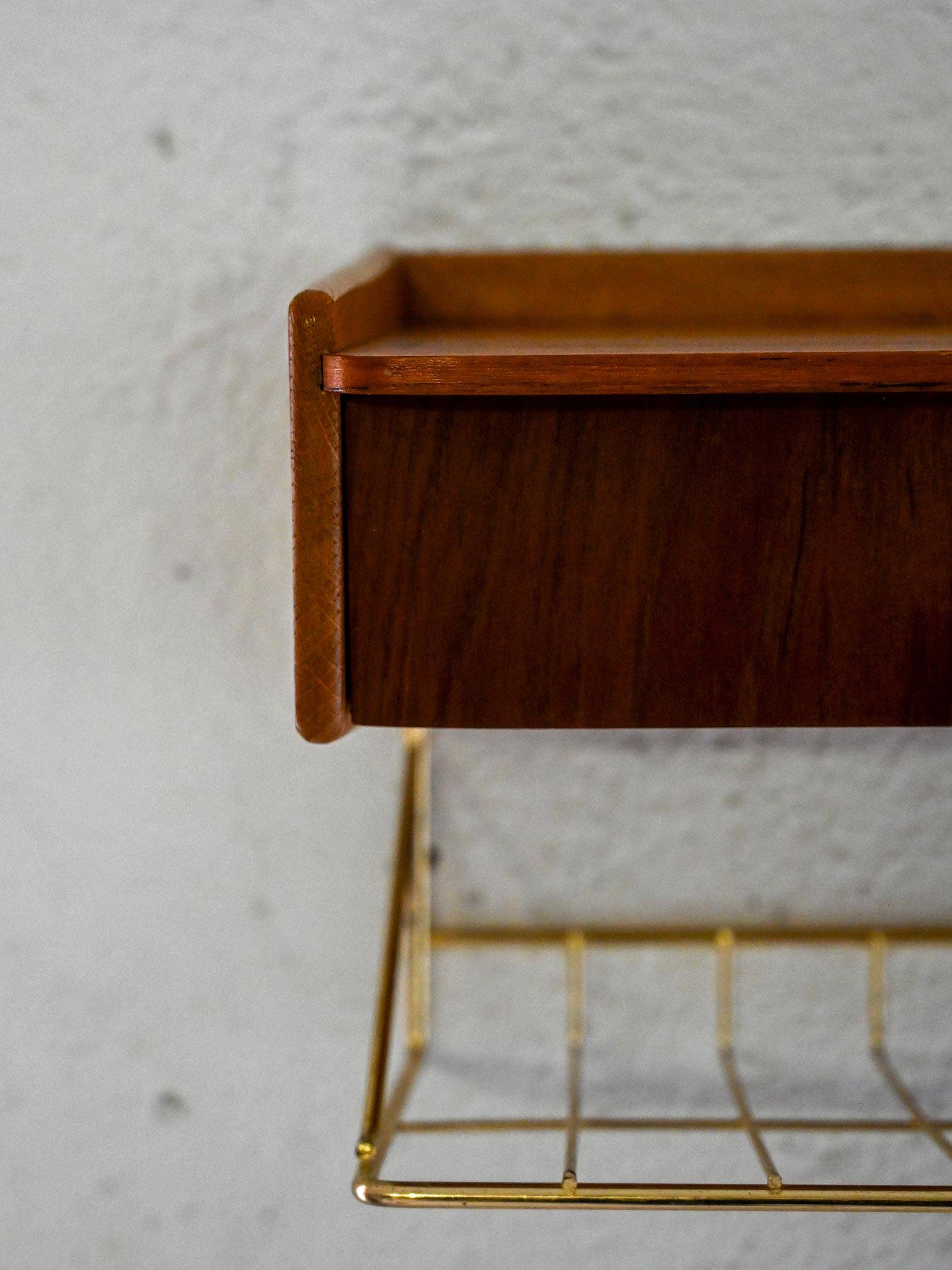 Pair of 1950s Scandinavian wall-mounted nightstands