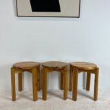 Mid-century stool trio, 1970