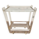 Plexiglas and gold metal rolling table