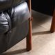 Percival Lafer MP-81 lounge chairs with ottoman in black leather, Brazil 1970s