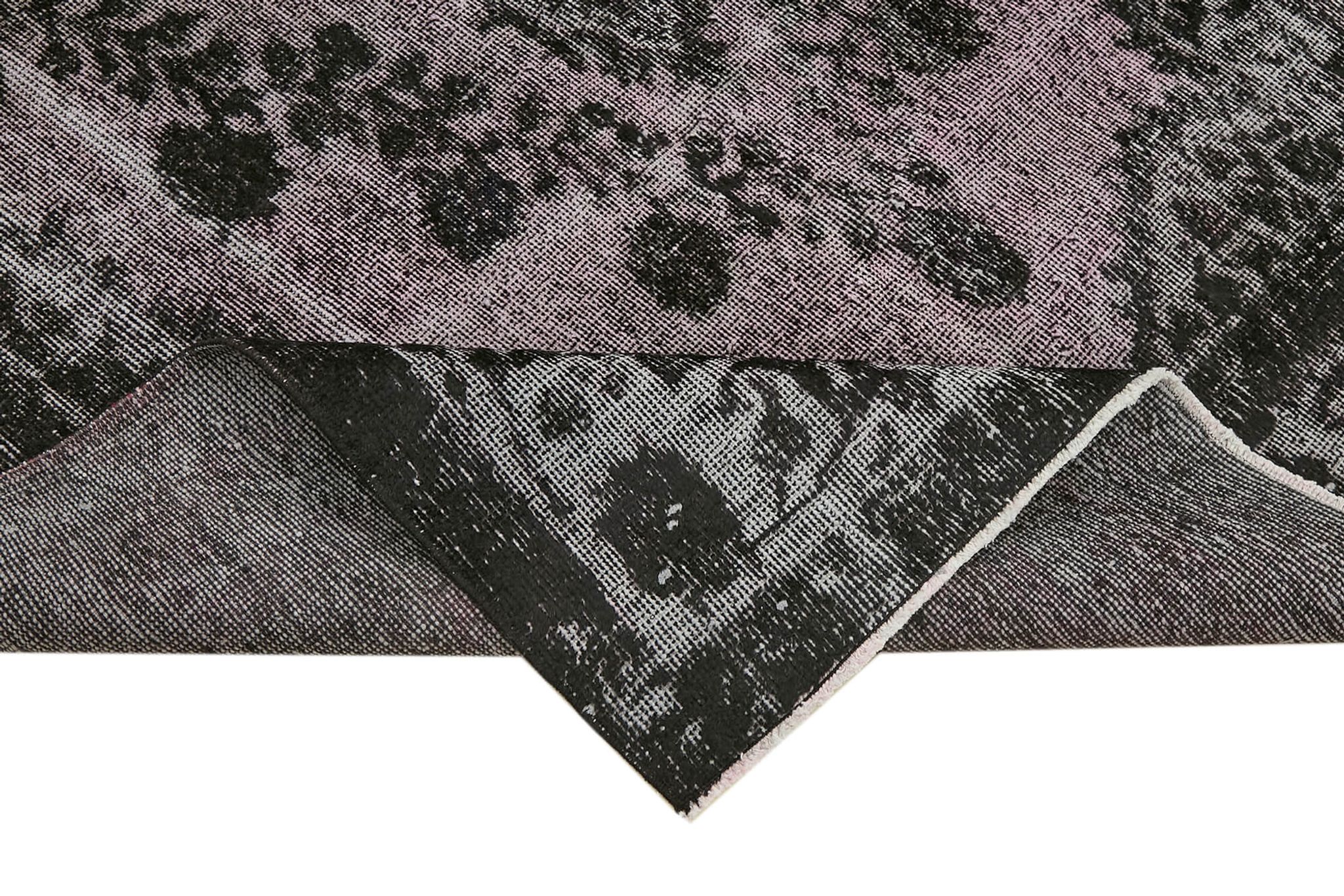 Hand-knotted antique turkish 1970s 150 cm x 291 cm black carpet