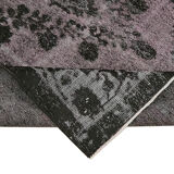 Hand-knotted antique turkish 1970s 150 cm x 291 cm black carpet