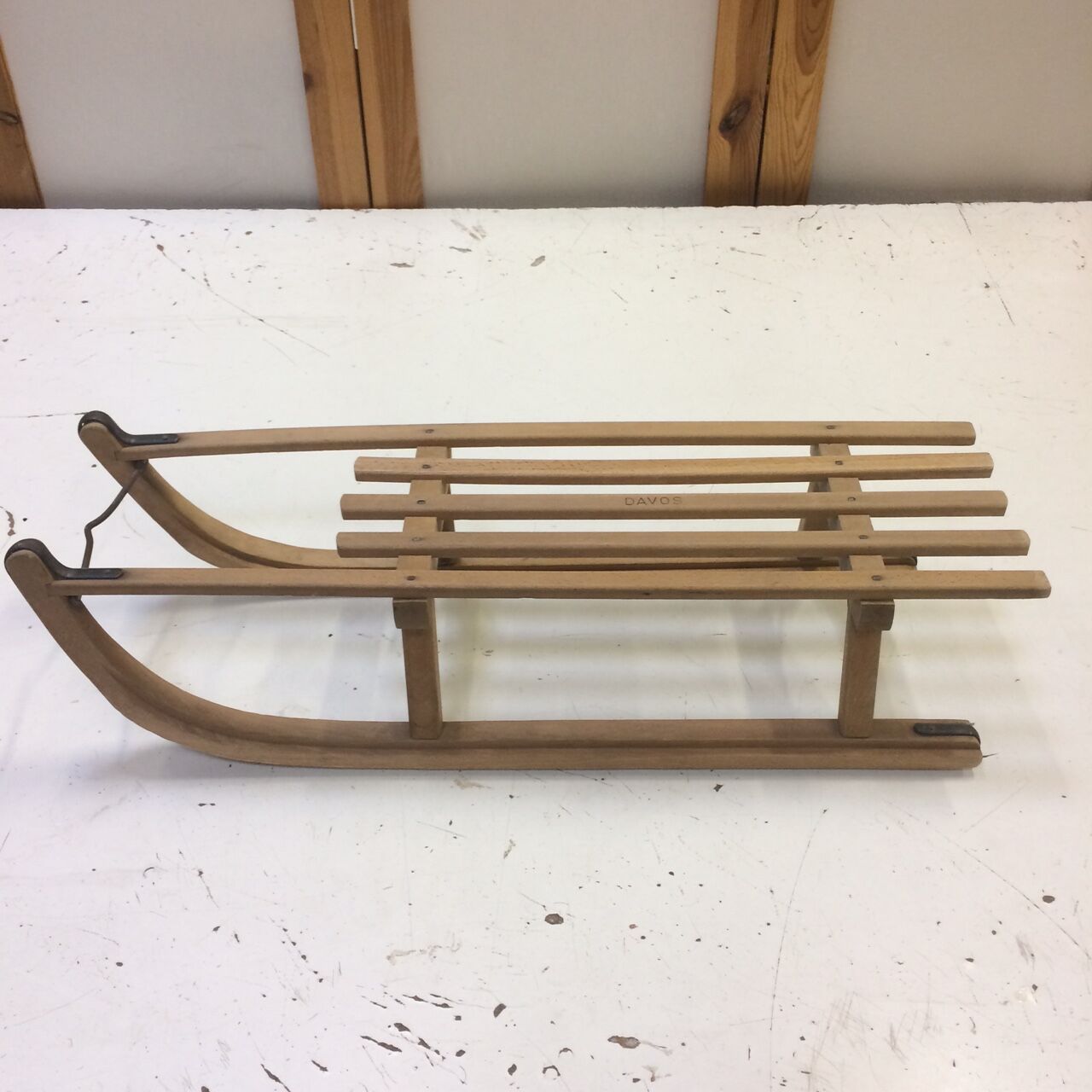 Vintage sled davos in solid beech  60/70