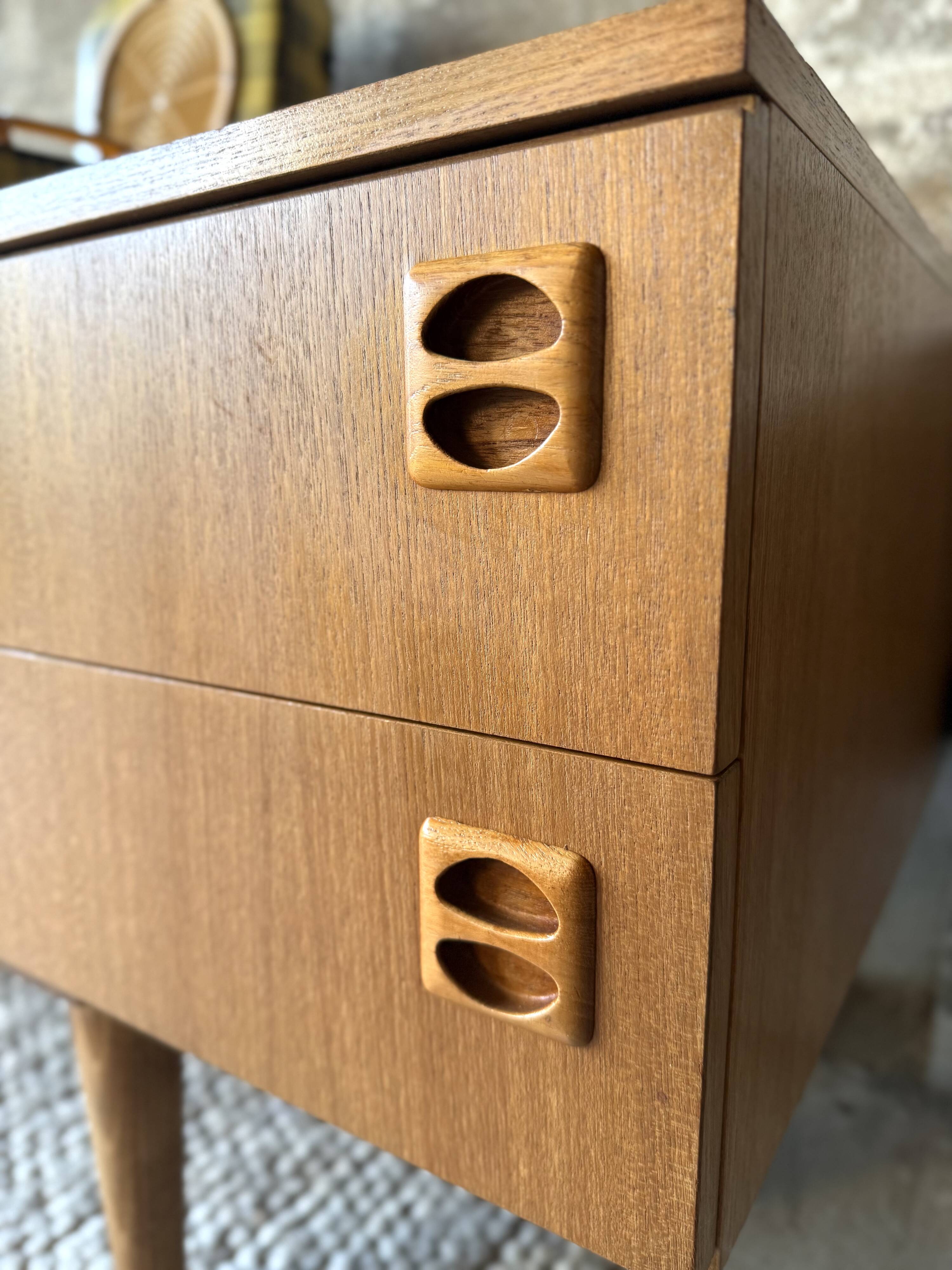 Scandinavian low sideboard in teak, 1970.