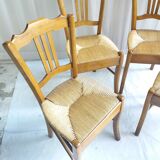 Series of 4 old mulched chairs