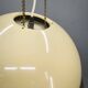 1970s NAPAKO Space Age Brass and Cream Pendant Light, Czechoslovakia