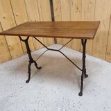 Oak and cast iron bistro table