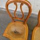 4 Louis Philippe curved wood caned dining chairs