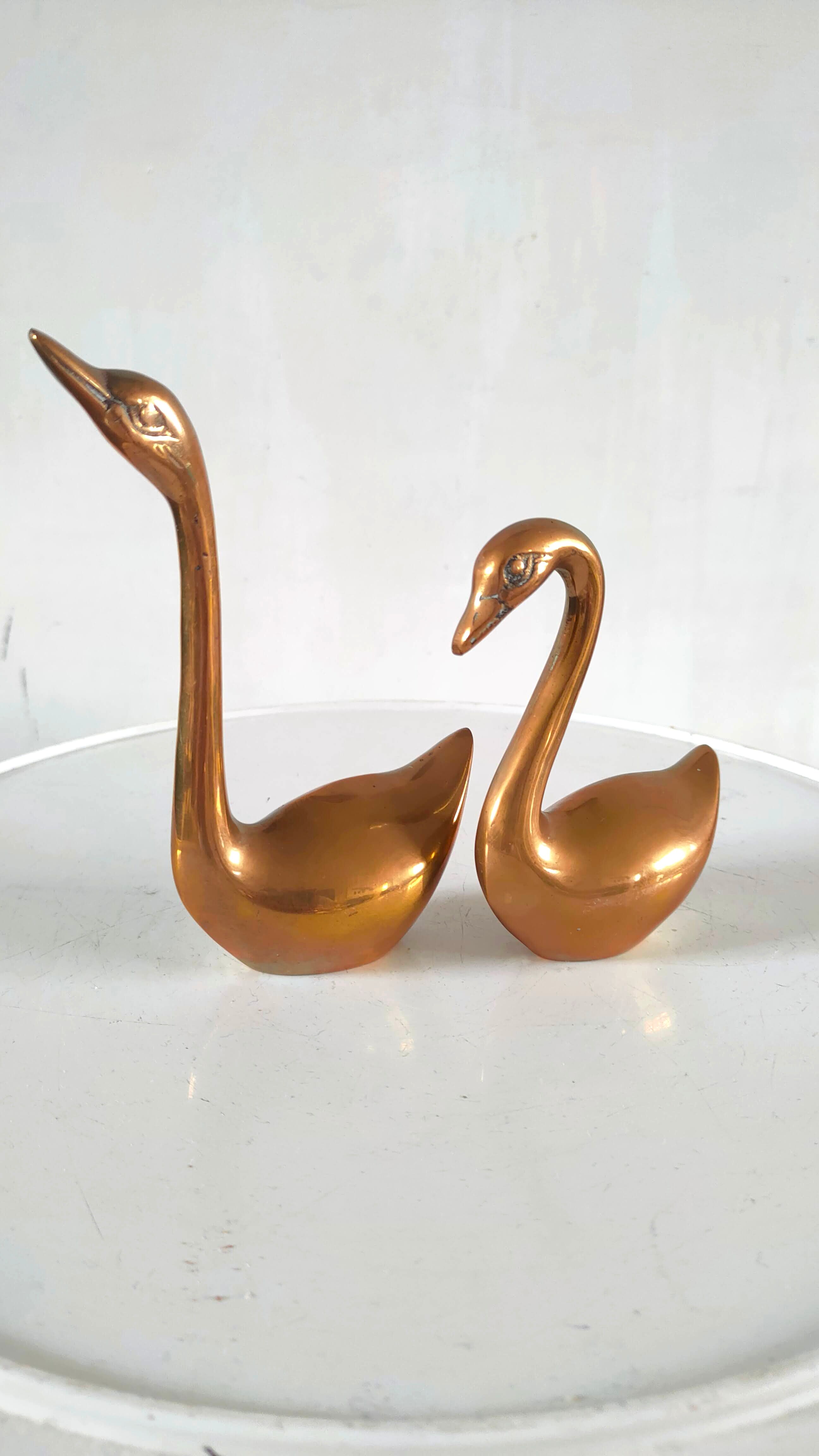 Pair of brass ducks design 70s