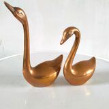 Pair of brass ducks design 70s