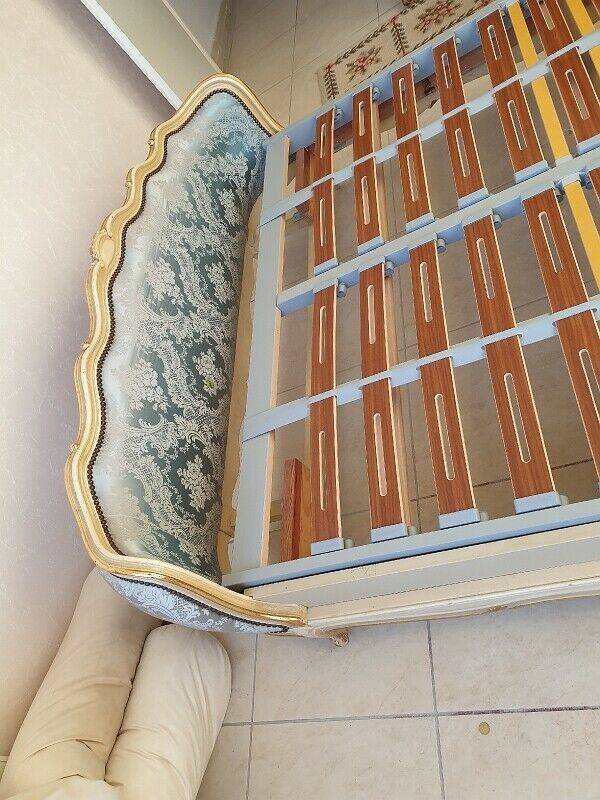 Louis xv basket bed with gilding and box spring