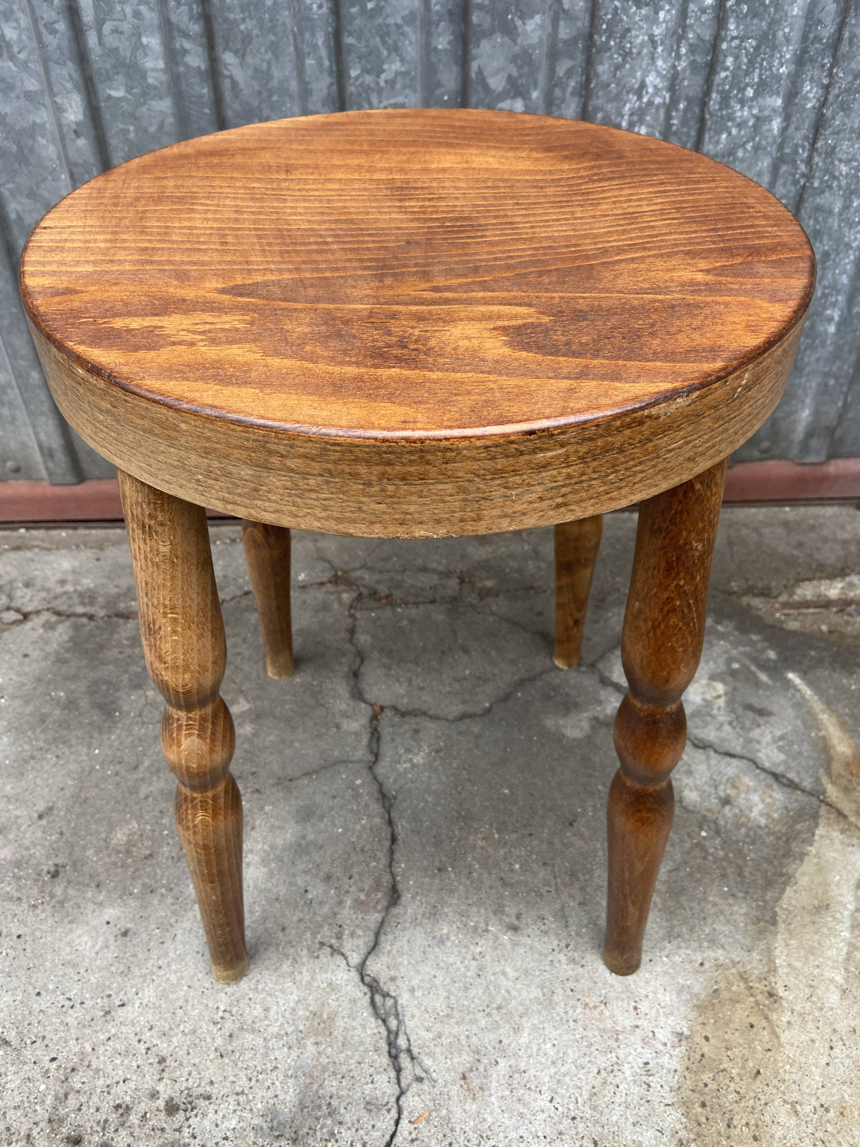 Baumann style vintage beech wood stool