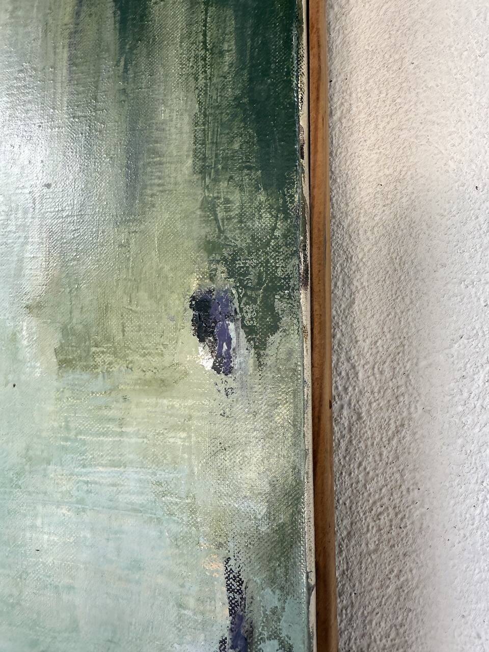 Toile abstraite nymphéas signée JP Perron, XXème