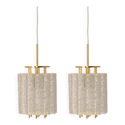 Paire de suspensions en tubes de verre Murano petite par Doria, Allemagne, années 1960