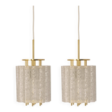 Pair of Murano glass tube pendants by Doria, Germany, 1960s.