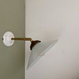 Vintage white opaline lampshade wall lamp