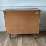 Teak veneer chest of drawers