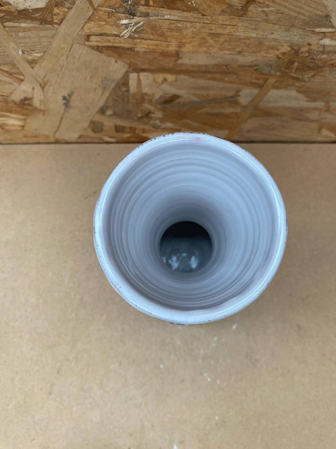 Old vallauris vase white enameled terracotta vintage flower decor