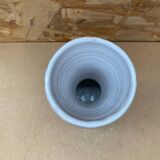 Old vallauris vase white enameled terracotta vintage flower decor